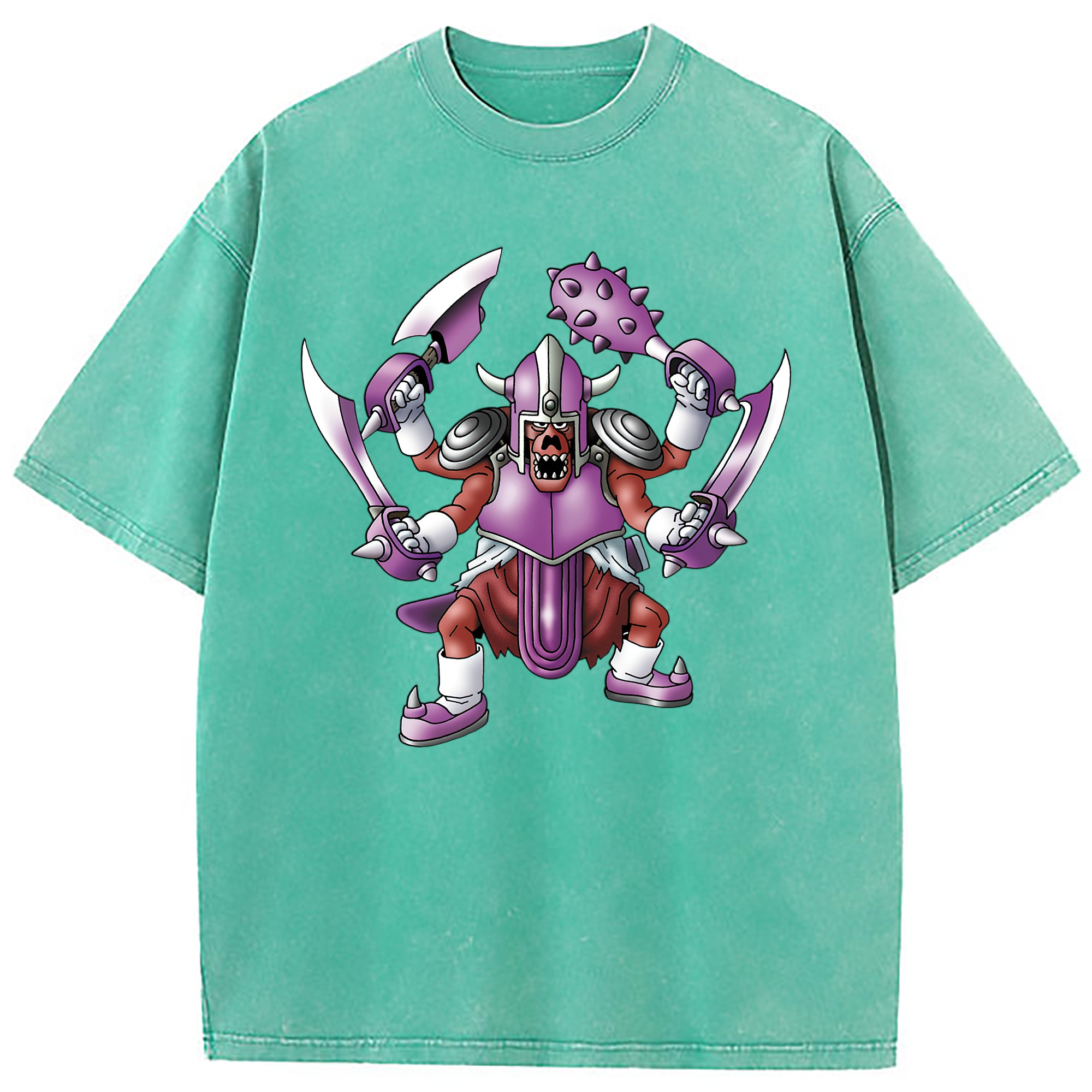 （画像用） ドラゴンクエスト Doragon Kuesuto Dragon Quest 綿100% ヴィンテージ風 半袖Tシャツ（フロントプリント）